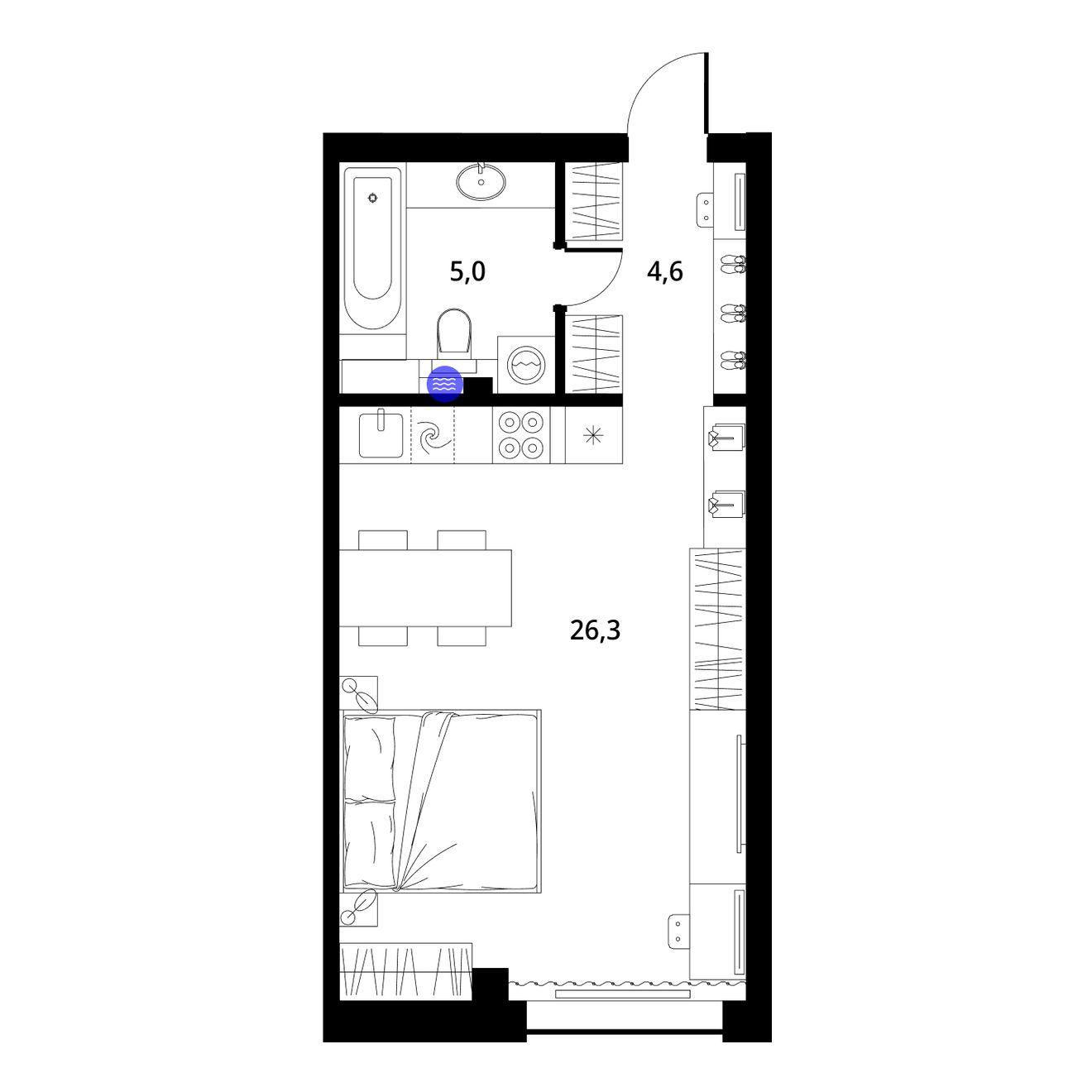 Студия 36 м2 в ЖК ГринЛайт корпус null этаж 4