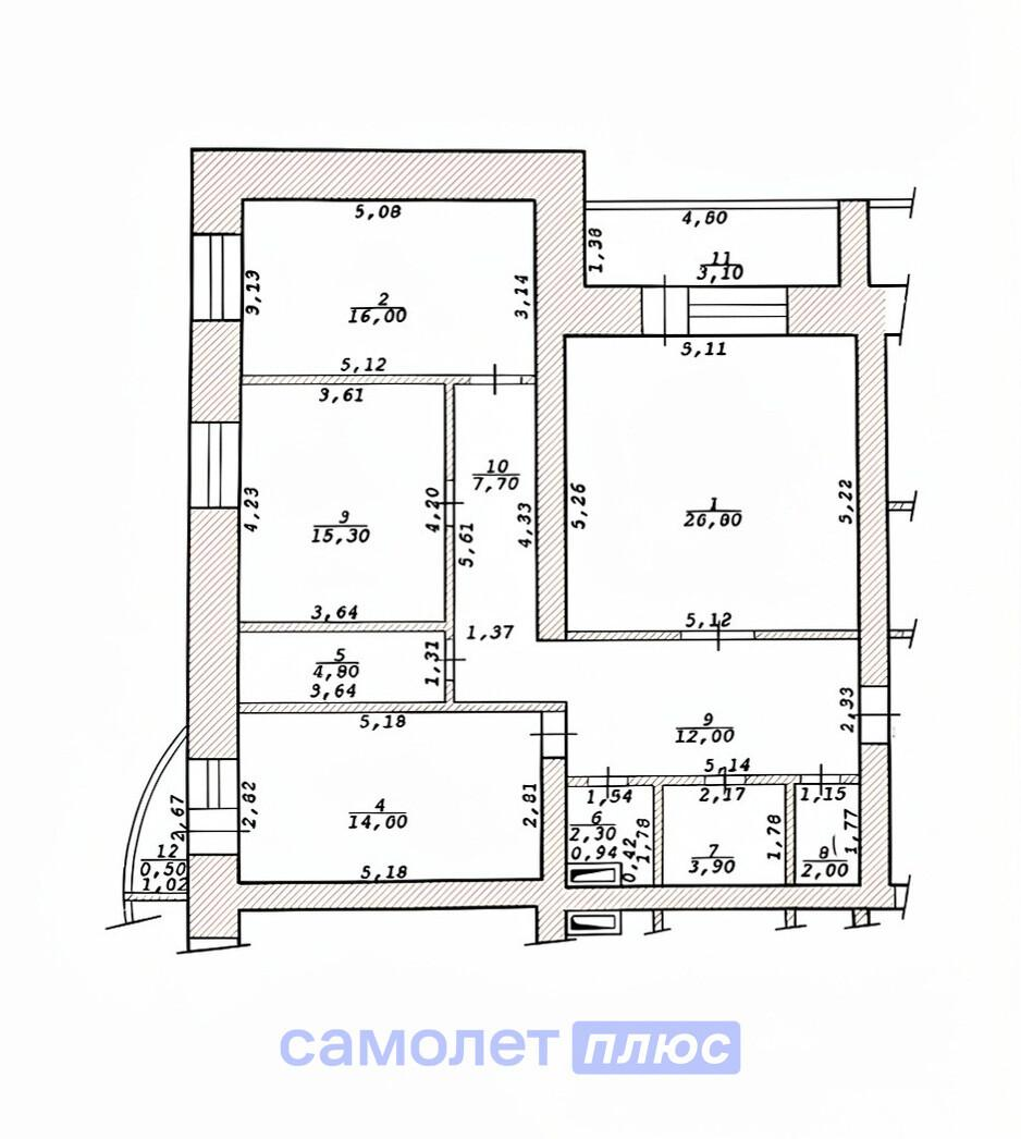 3-комнатная 105.4 м2 в ЖК undefined корпус null этаж 13