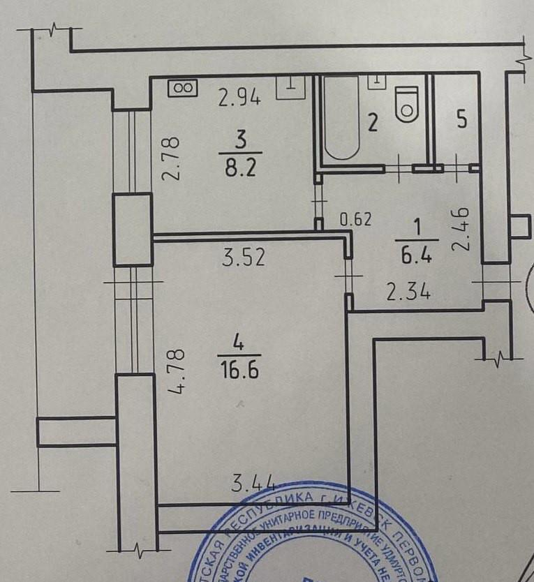 1-комнатная 36 м2 в ЖК undefined корпус null этаж 3