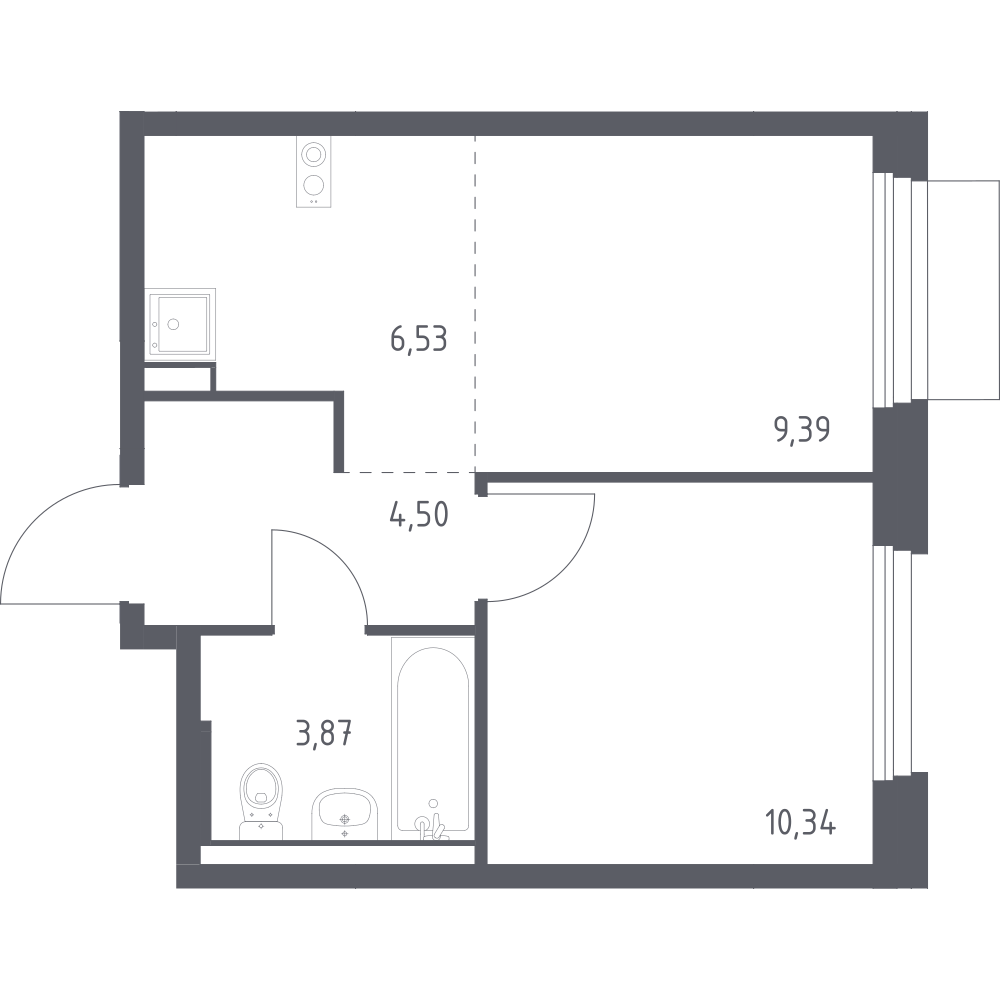 Студия 34 м2 в ЖК Новое Внуково корпус null этаж 9