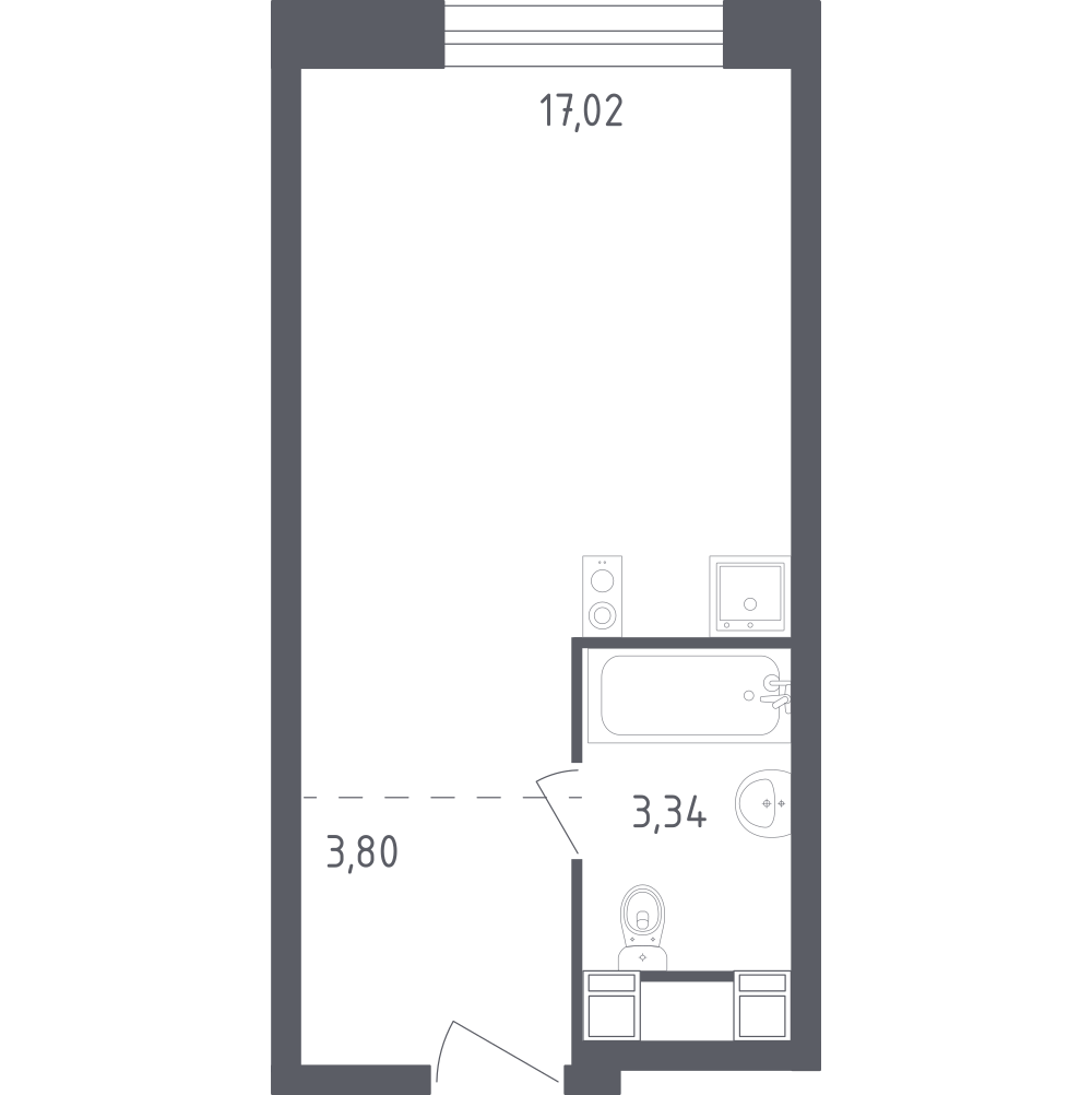 Студия 24 м2 в ЖК Пятницкое 58 корпус null этаж 26