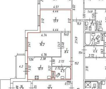 2-комнатная 53.9 м2 в ЖК undefined корпус null этаж 3