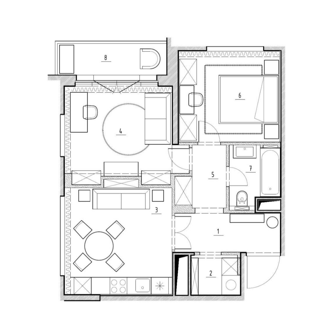 2-комнатная 58 м2 в ЖК undefined корпус null этаж 6