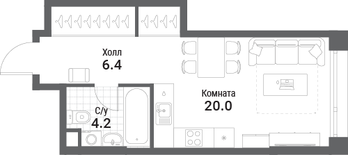 Студия 30 м2 в ЖК Нагатино Ай-Лэнд корпус null этаж 10