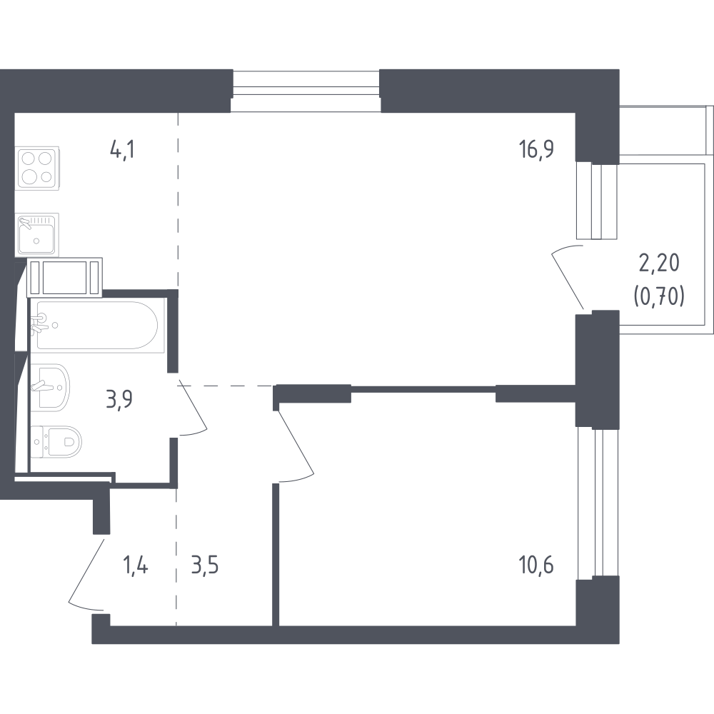Студия 40 м2 в ЖК Мытищи Парк корпус null этаж 6