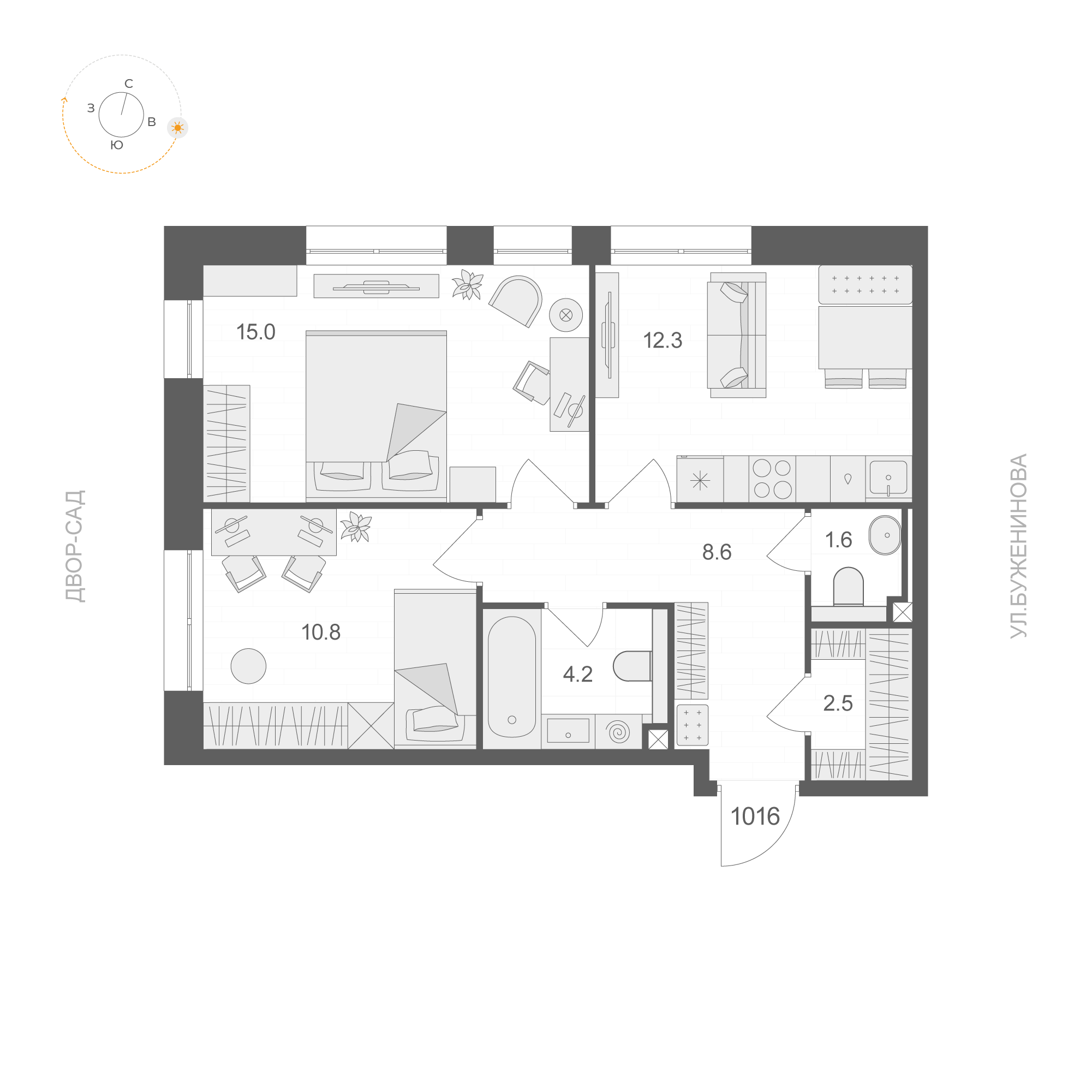 Студия 55 м2 в ЖК Artel / Электрозаводская, 60 / Candles корпус null этаж 10