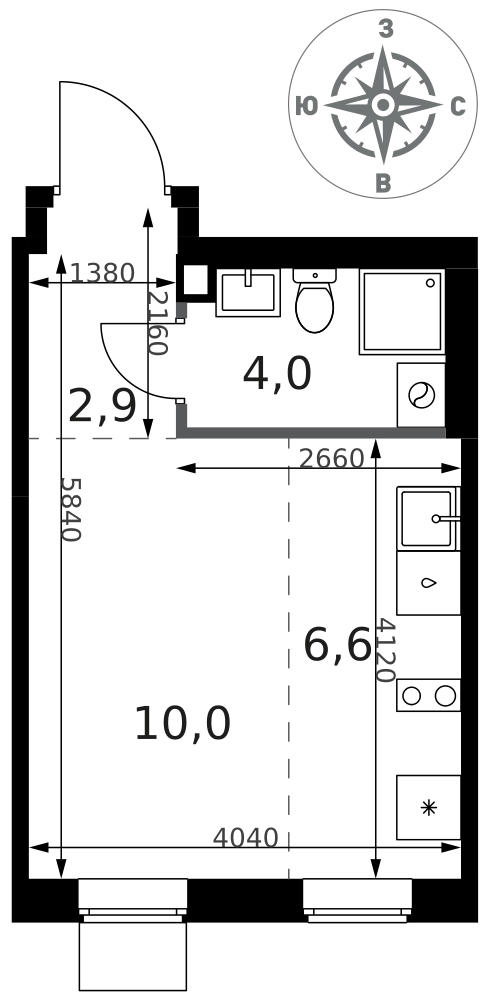 Студия 23 м2 в ЖК 1-й Ясеневский корпус null этаж 14