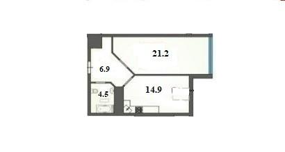 2-комнатная 47.5 м2 в ЖК undefined корпус null этаж 8