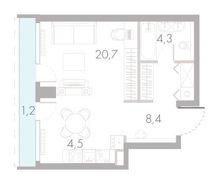 Студия 40 м2 в ЖК River Park Towers Кутузовский корпус null этаж 10