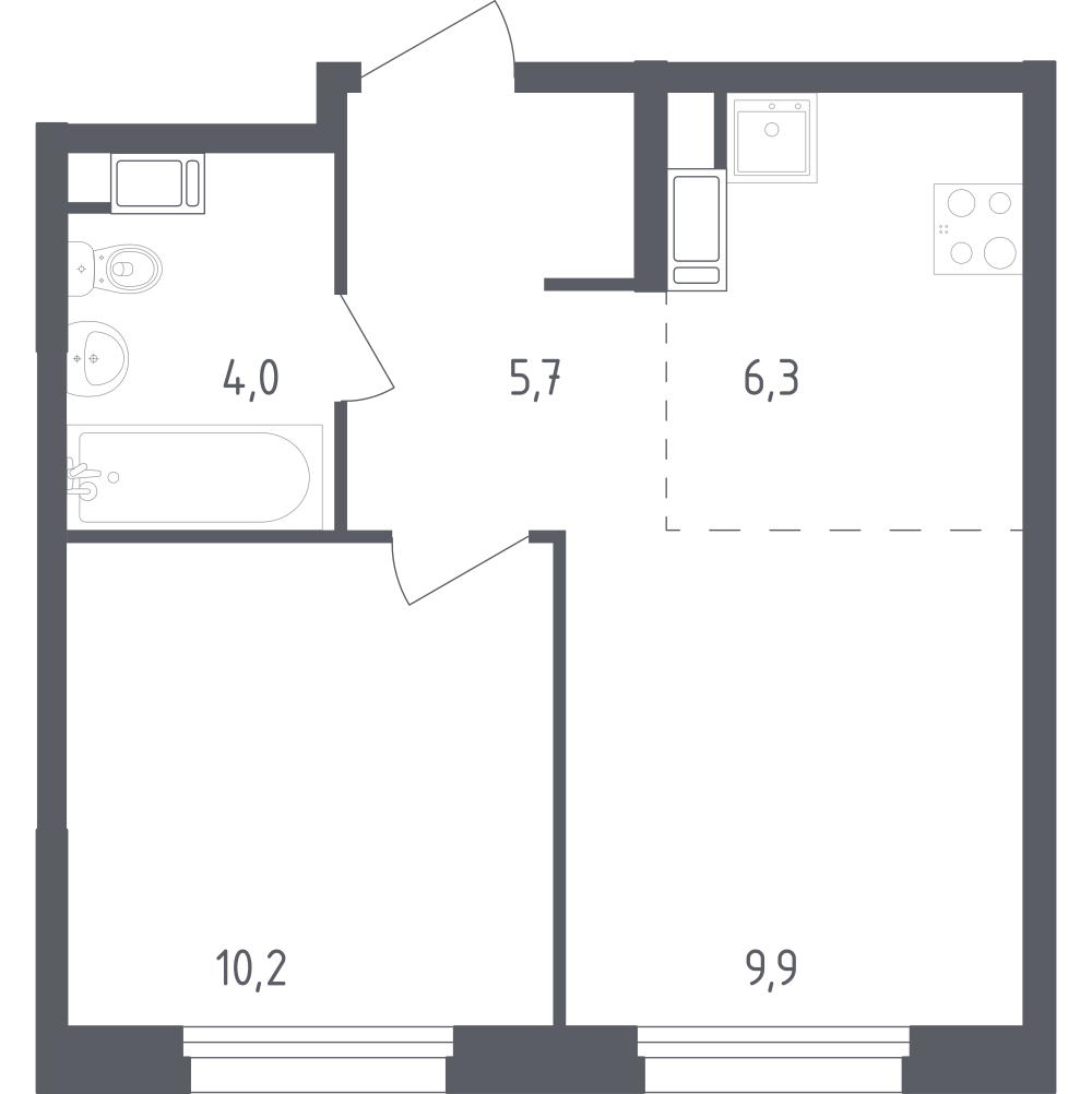 Студия 36 м2 в ЖК Ольховый Квартал корпус null этаж 14