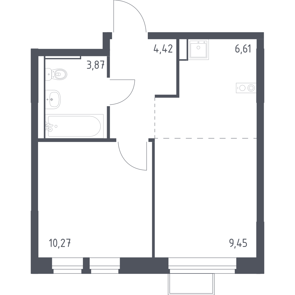 Студия 34 м2 в ЖК Молжаниново корпус null этаж 5