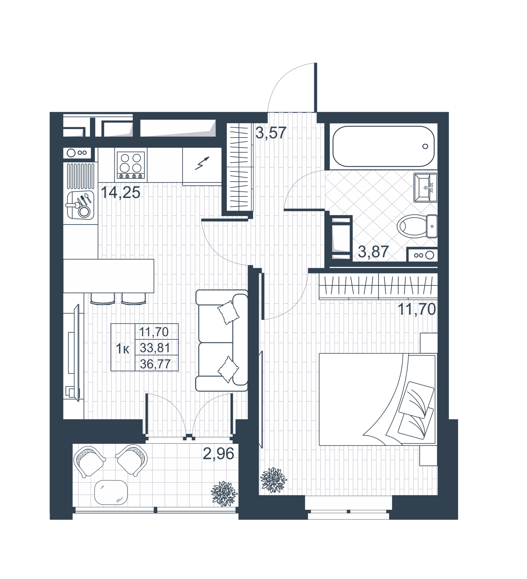 1-комнатная 33 м2 в ЖК Ново-Антропшино корпус null этаж 8