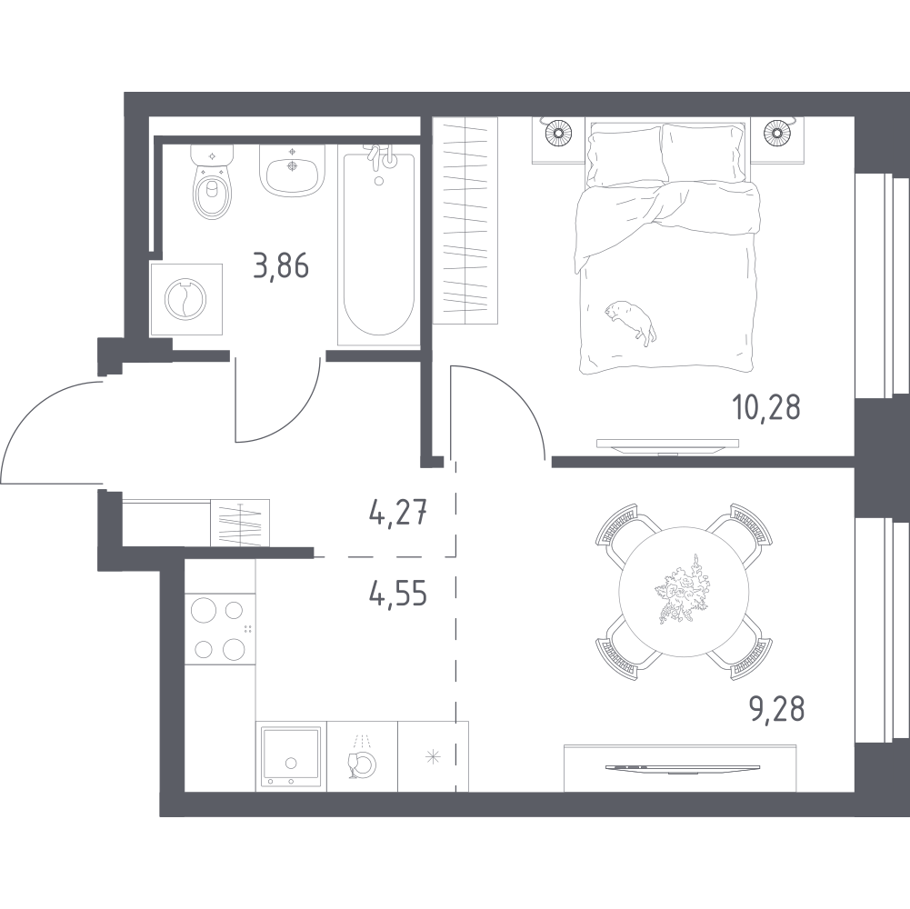 Студия 32 м2 в ЖК Живи! В Рыбацком корпус null этаж 2