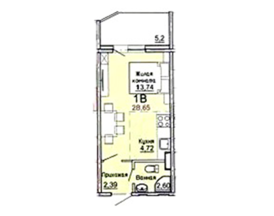 Студия 28.7 м2 в ЖК undefined корпус null этаж 9