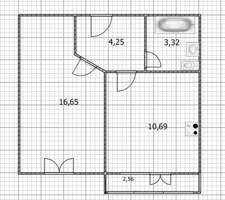 1-комнатная 35.5 м2 в ЖК undefined корпус null этаж 2