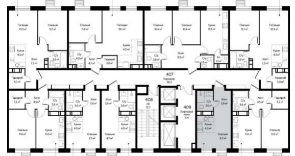 Студия 21.2 м2 в ЖК undefined корпус null этаж 9