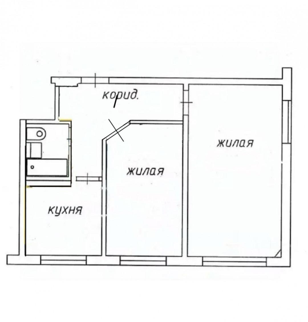 2-комнатная 41.7 м2 в ЖК undefined корпус null этаж 2