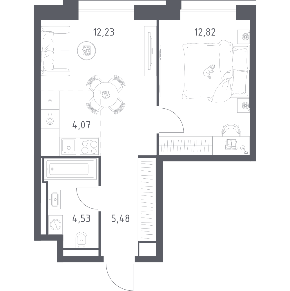 Студия 39 м2 в ЖК Верейская 41 корпус null этаж 4