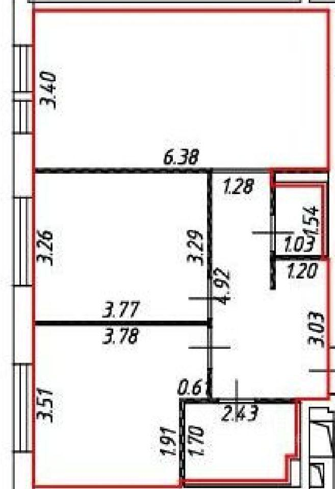2-комнатная 61.8 м2 в ЖК undefined корпус null этаж 4