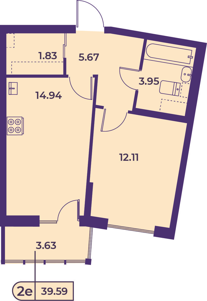 3-комнатная 74 м2 в ЖК Левитан корпус null этаж 20