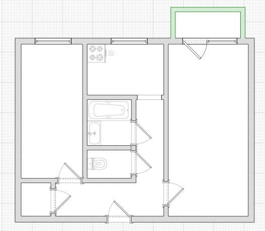2-комнатная 43.7 м2 в ЖК undefined корпус null этаж 5