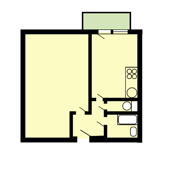 1-комнатная 35 м2 в ЖК undefined корпус null этаж 4
