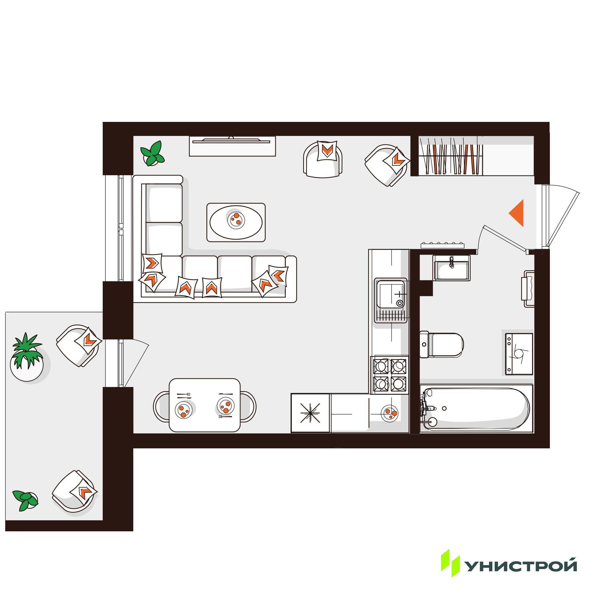 Студия 27 м2 в ЖК Лисино корпус null этаж 1