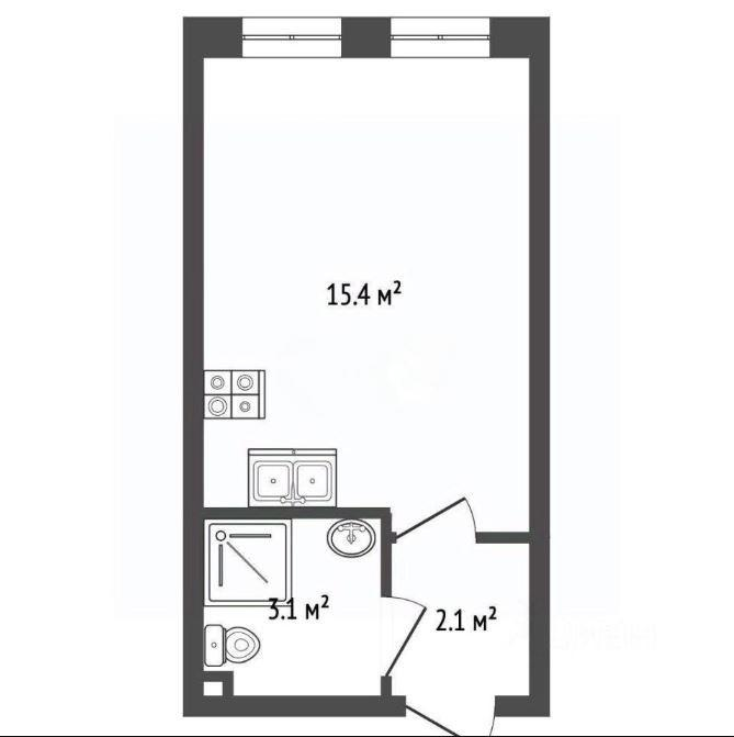 Студия 20.6 м2 в ЖК undefined корпус null этаж 8