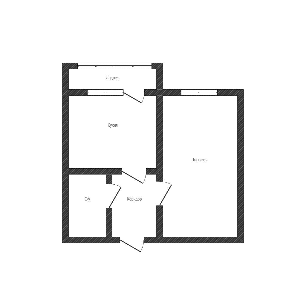 1-комнатная 39.7 м2 в ЖК undefined корпус null этаж 2