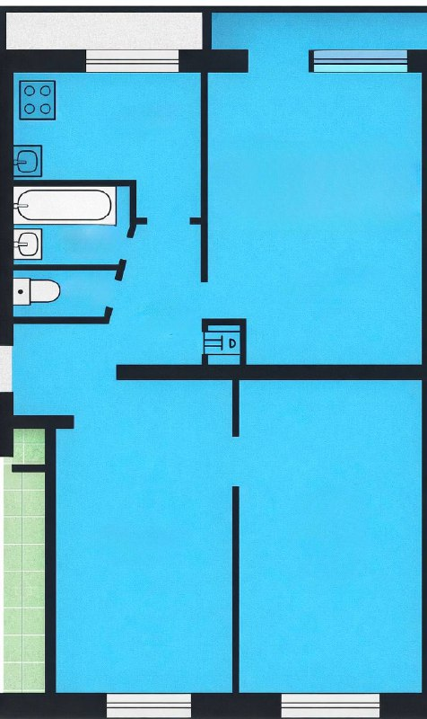 3-комнатная 61.5 м2 в ЖК undefined корпус null этаж 4