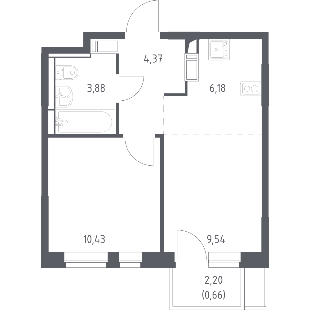 Студия 35 м2 в ЖК Пятницкие Луга корпус null этаж 7