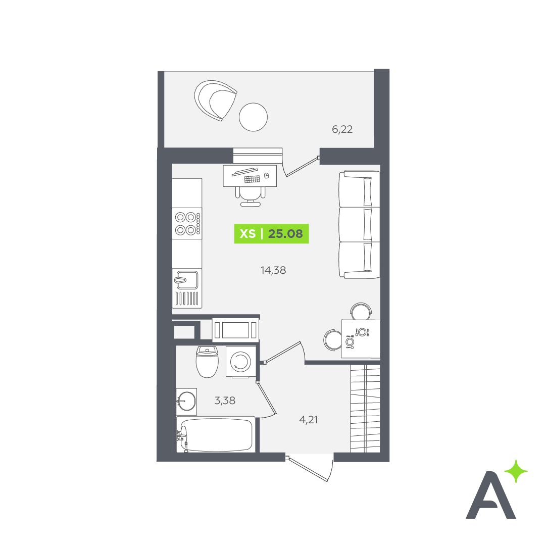 Студия 23 м2 в ЖК Аквилон STORIES корпус null этаж 10