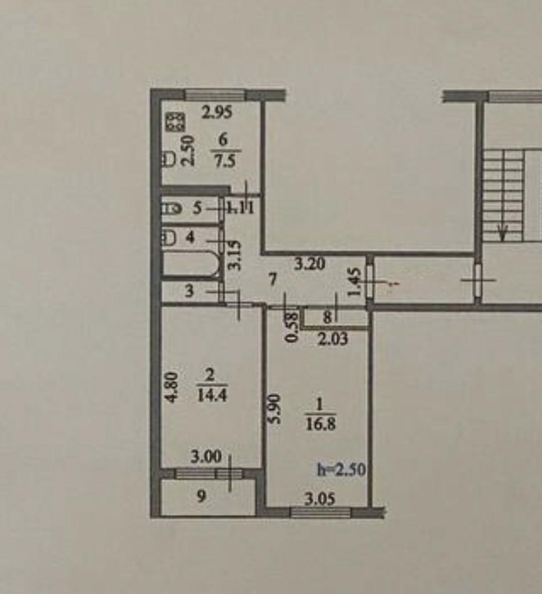 2-комнатная 55.8 м2 в ЖК undefined корпус null этаж 9
