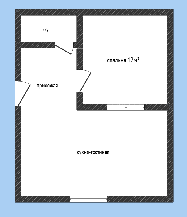 2-комнатная 50 м2 в ЖК undefined корпус null этаж -1