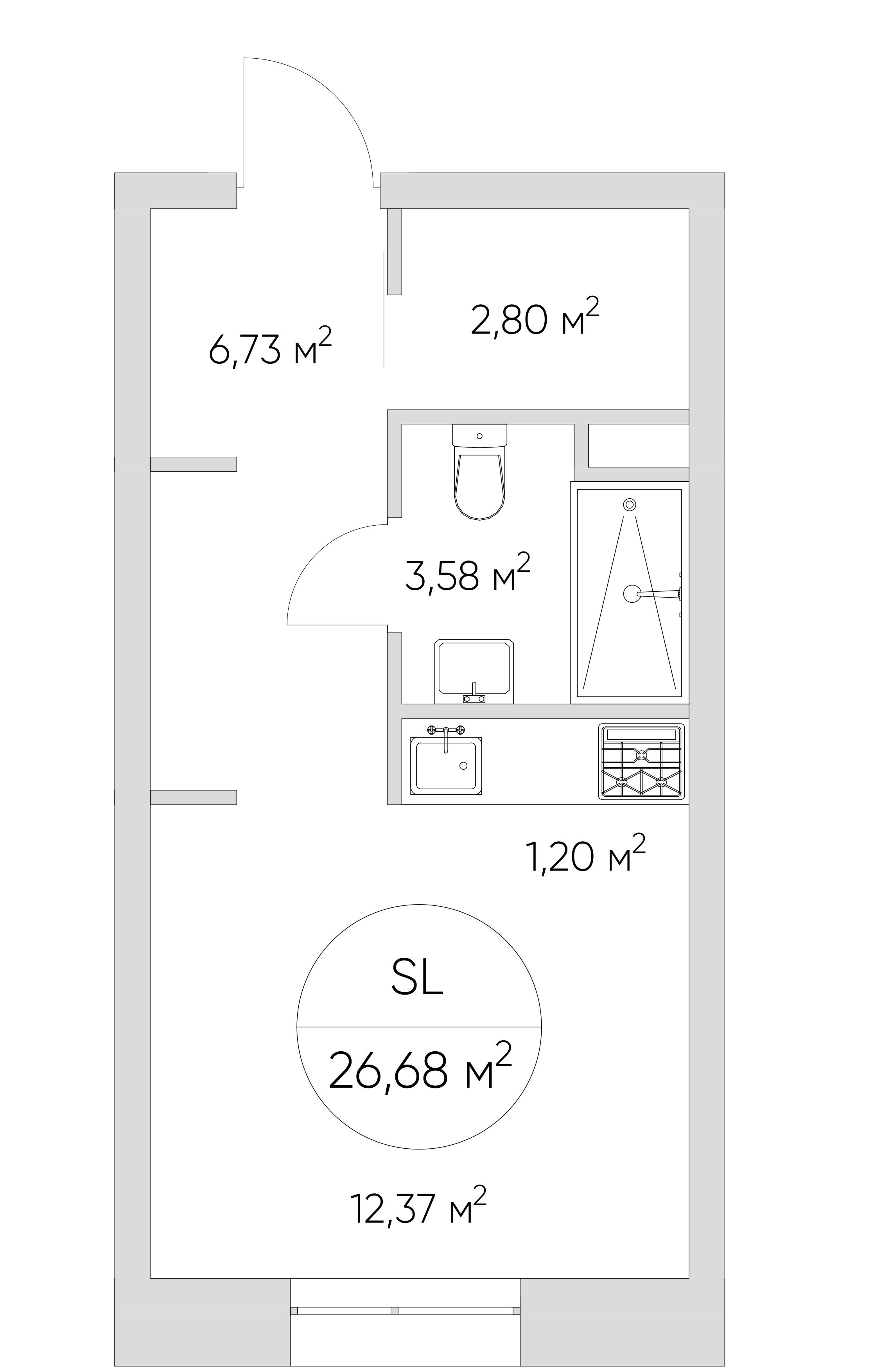 Студия 26 м2 в ЖК N`ICE LOFT корпус null этаж 2