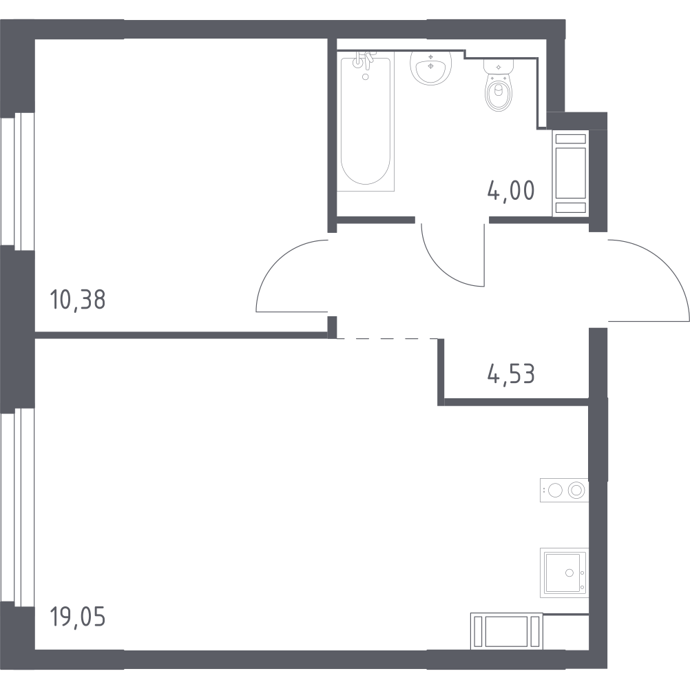 1-комнатная 37 м2 в ЖК Новое Колпино корпус null этаж 11