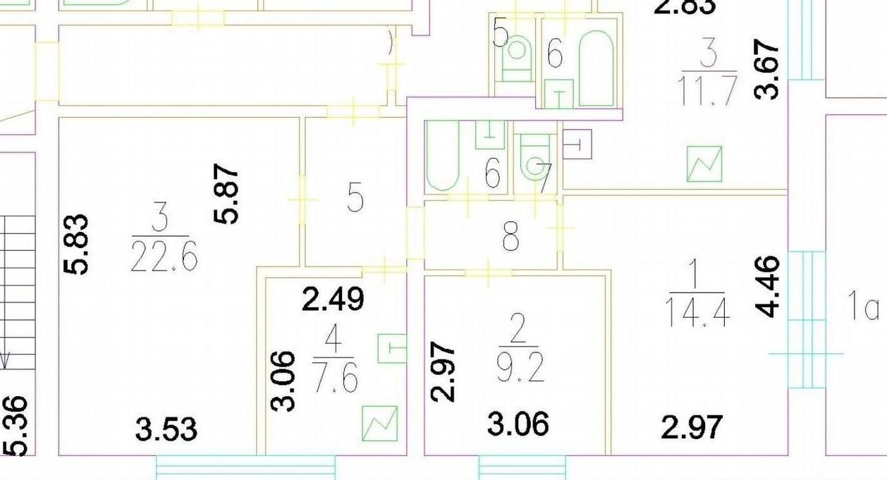 3-комнатная 63.6 м2 в ЖК undefined корпус null этаж 13