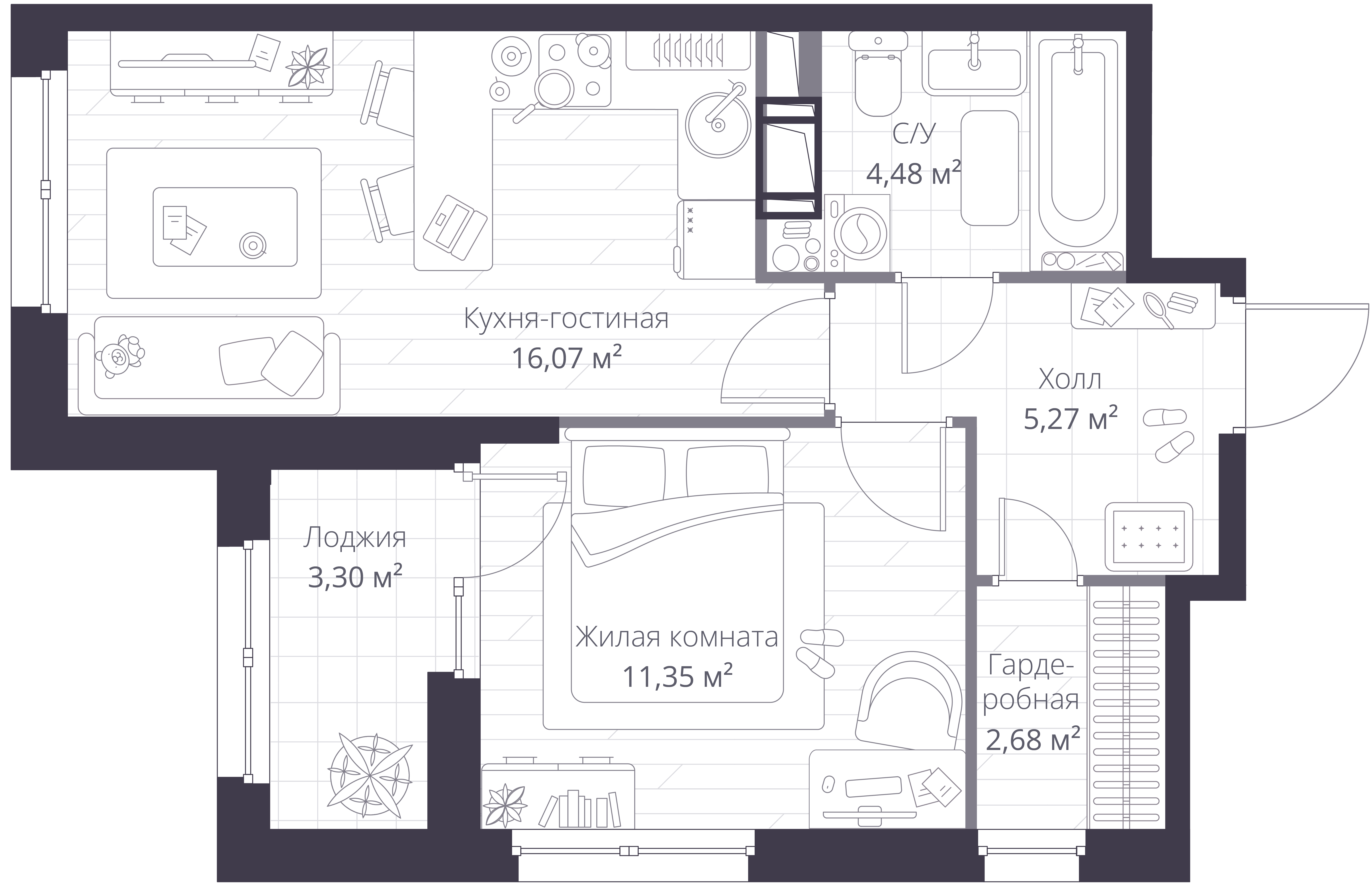Студия 41 м2 в ЖК VEREN NORT Сертолово корпус null этаж 8