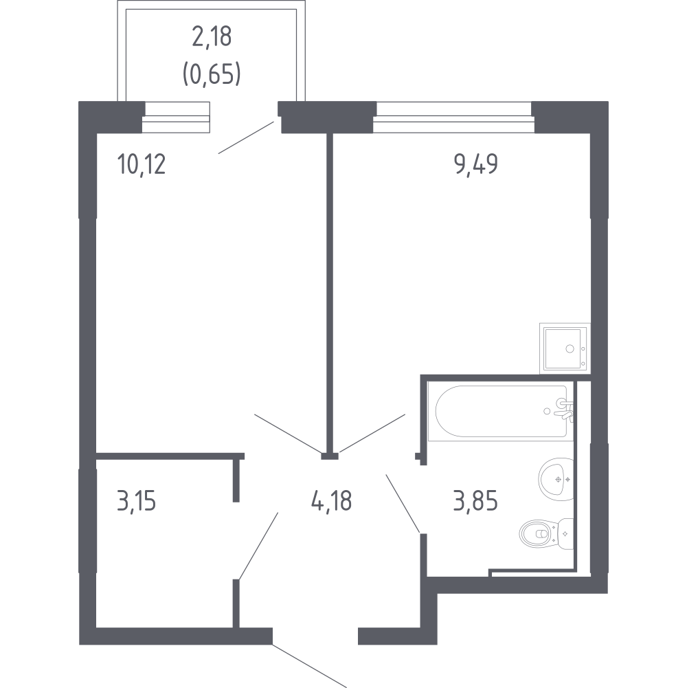 1-комнатная 31 м2 в ЖК Чаркова 72 корпус null этаж 7