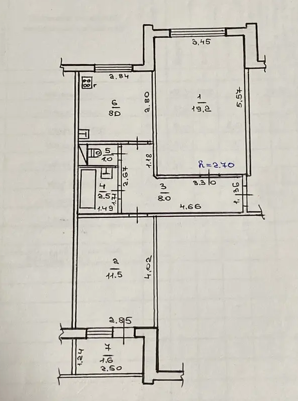 2-комнатная 50.2 м2 в ЖК undefined корпус null этаж 5