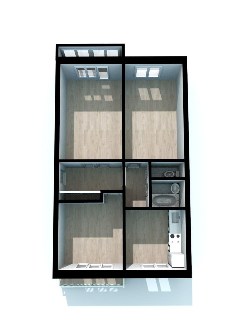 3-комнатная 64.8 м2 в ЖК undefined корпус null этаж 4