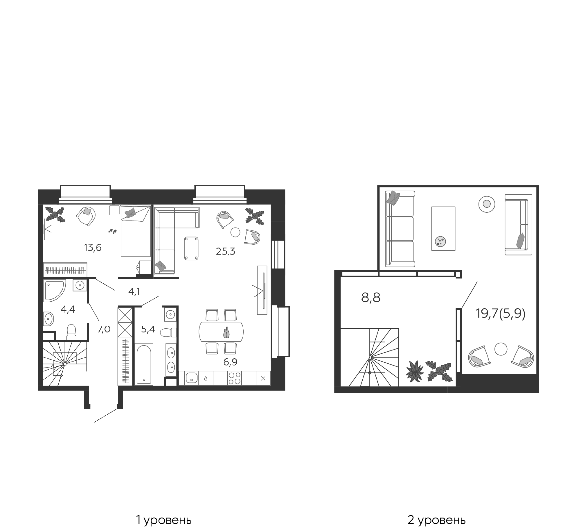4-комнатная 149 м2 в ЖК Шагал корпус null этаж 5