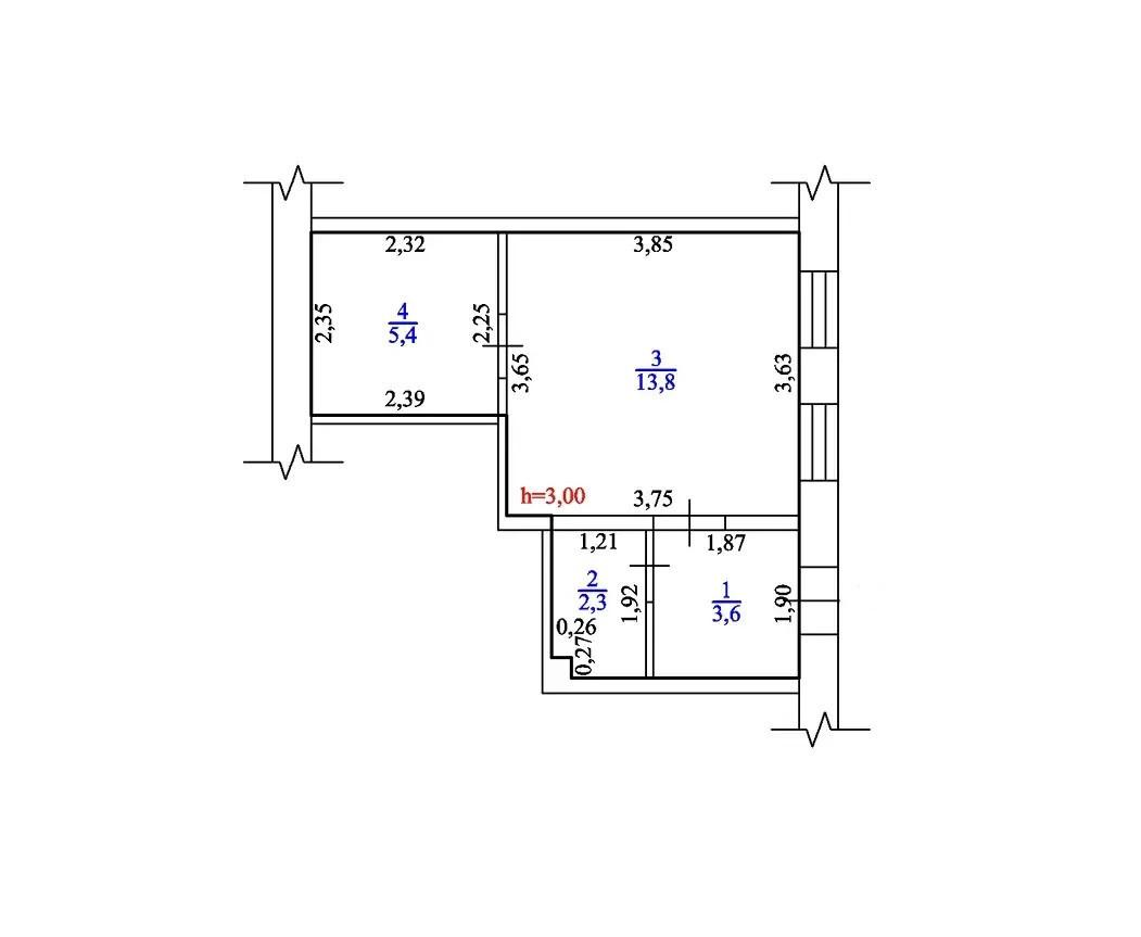 2-комнатная 25.1 м2 в ЖК undefined корпус null этаж 1