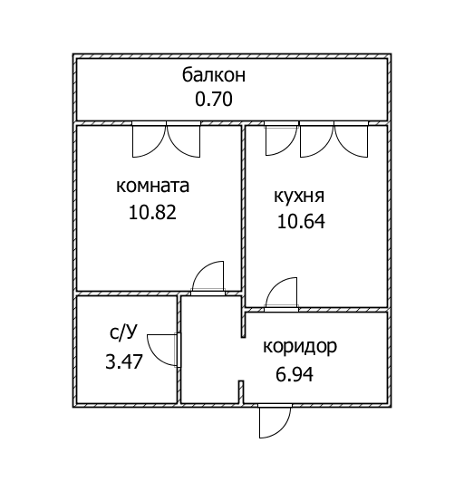 1-комнатная 35.2 м2 в ЖК undefined корпус null этаж 14