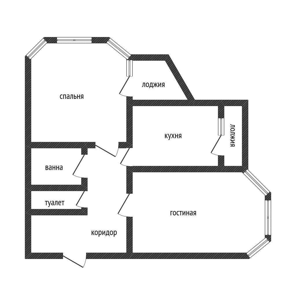 2-комнатная 65 м2 в ЖК undefined корпус null этаж 6