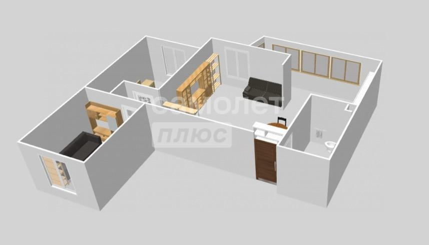 3-комнатная 70 м2 в ЖК undefined корпус null этаж 1