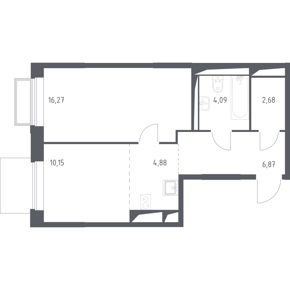 Студия 45 м2 в ЖК Долина Яузы корпус null этаж 5