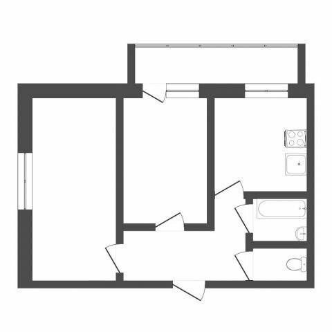 2-комнатная 53.6 м2 в ЖК undefined корпус null этаж 6