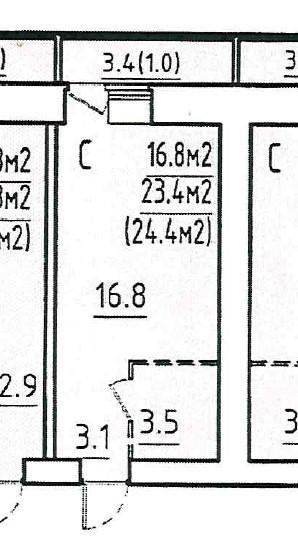 Студия 24.4 м2 в ЖК undefined корпус null этаж 6