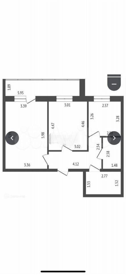 2-комнатная 57.1 м2 в ЖК undefined корпус null этаж 11